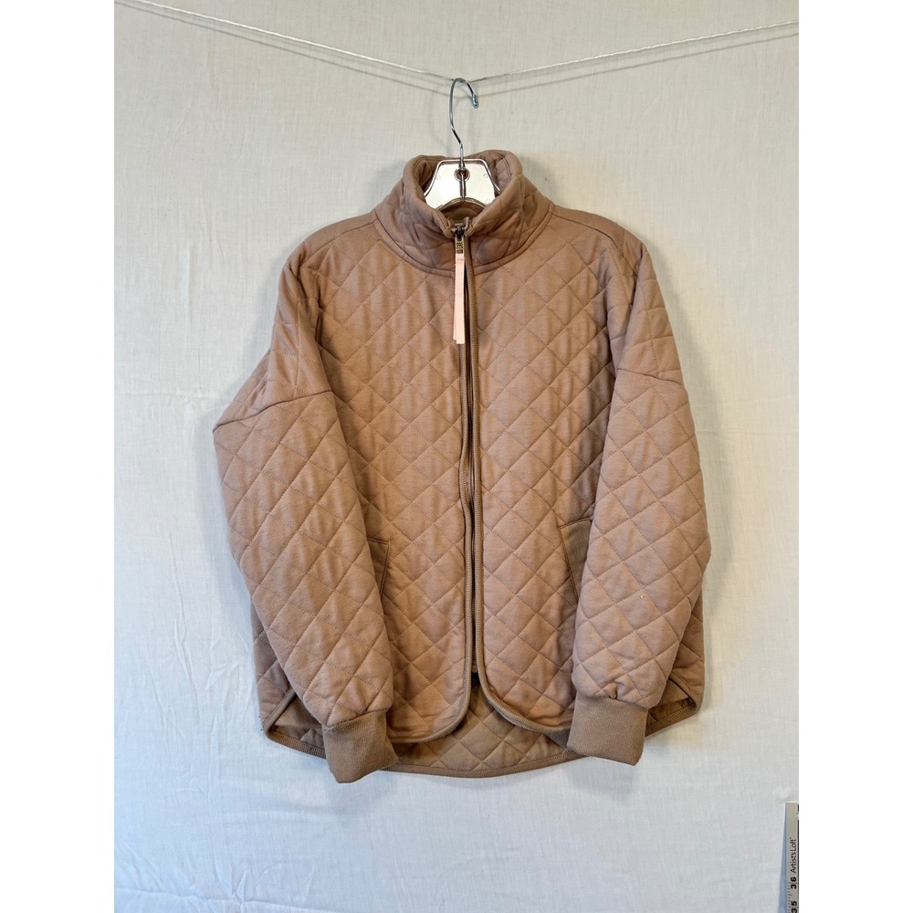 Avalanche Outdoor Supply Co Tan Quilted Full Zip Mock Neck Jacket Mens Medium